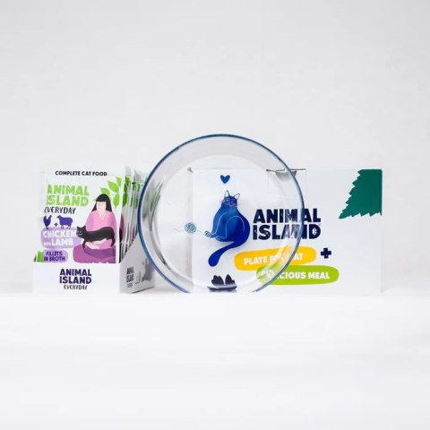 ANIMAL ISLAND kurczak z jagnięciną 12x85g+talerzyk