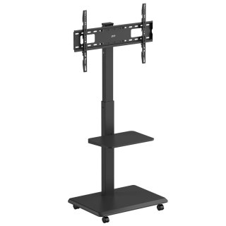 Stand / wózek dla TV Ergo-Office ER-304 B, max. obciążenie 50kg / 5kg półka, max. VESA 600x400, wbud. listwa zasil., czarny