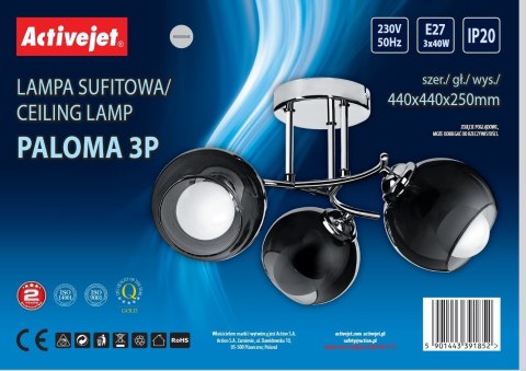 Lampa wisząca Activejet AJE-PALOMA 3P E27 3x40W (OUTLET)