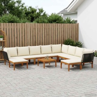 11 pcs Solidne drewno akacjowe i lina naturalny