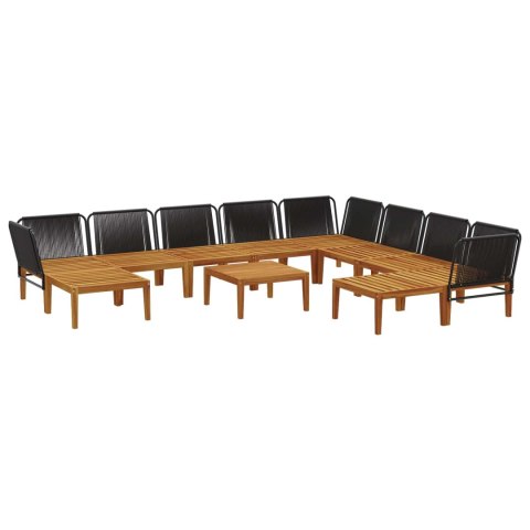 11 pcs Solidne drewno akacjowe i lina naturalny