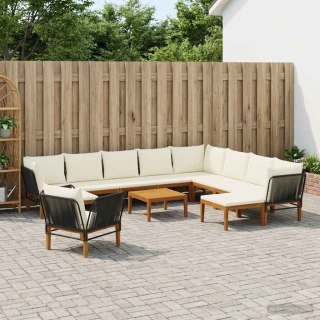 12 pcs Solidne drewno akacjowe i lina naturalny