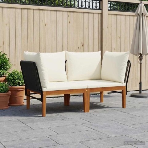 2 pcs Solidne drewno akacjowe i lina naturalny