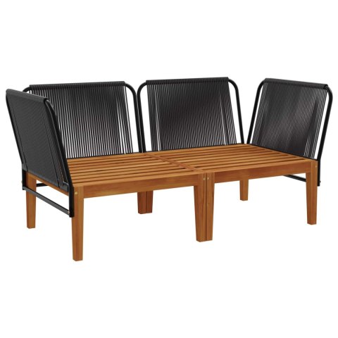 2 pcs Solidne drewno akacjowe i lina naturalny