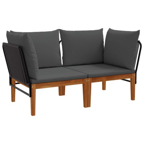 2 pcs Solidne drewno akacjowe i lina naturalny