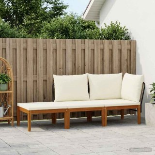 3 pcs Solidne drewno akacjowe i lina naturalny