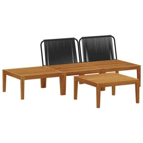 4 pcs Solidne drewno akacjowe i lina naturalny