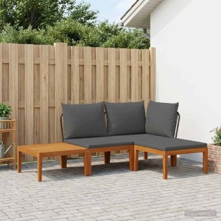 4 pcs Solidne drewno akacjowe i lina naturalny