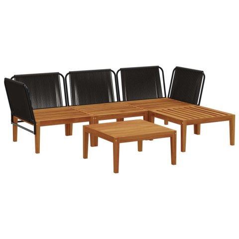5 pcs Solidne drewno akacjowe i lina naturalny