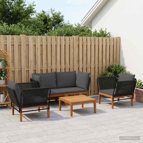 5 pcs Solidne drewno akacjowe i lina naturalny