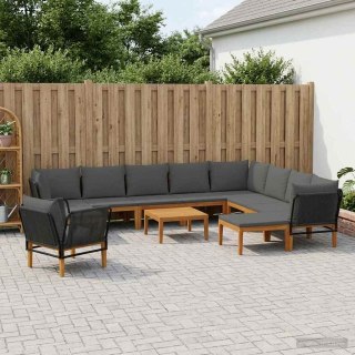 12 pcs Solidne drewno akacjowe i lina naturalny