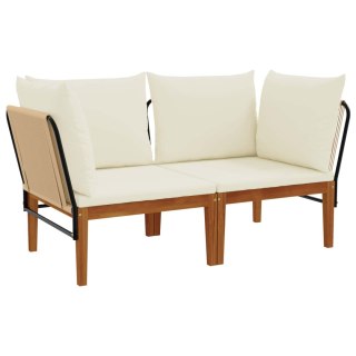 2 pcs Solidne drewno akacjowe i lina naturalny