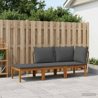 3 pcs Solidne drewno akacjowe i lina naturalny