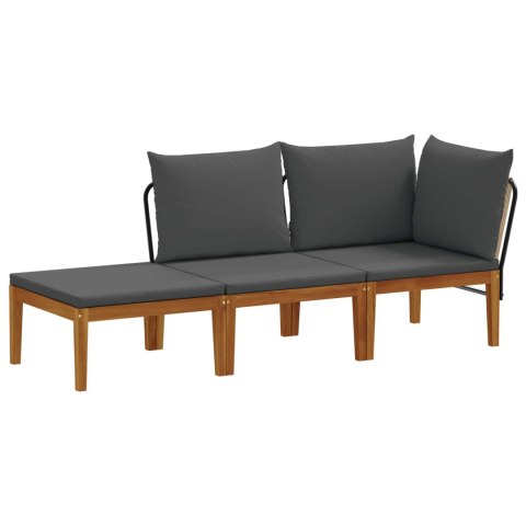 3 pcs Solidne drewno akacjowe i lina naturalny