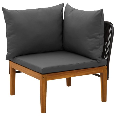 3 pcs Solidne drewno akacjowe i lina naturalny