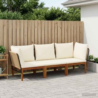 3 pcs Solidne drewno akacjowe i lina naturalny