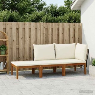 3 pcs Solidne drewno akacjowe i lina naturalny
