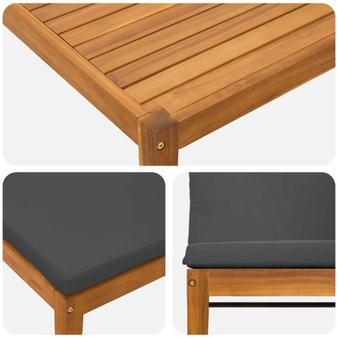 4 pcs Solidne drewno akacjowe i lina naturalny