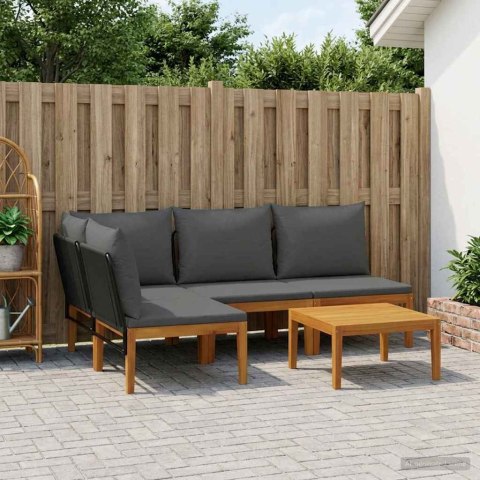 5 pcs Solidne drewno akacjowe i lina naturalny