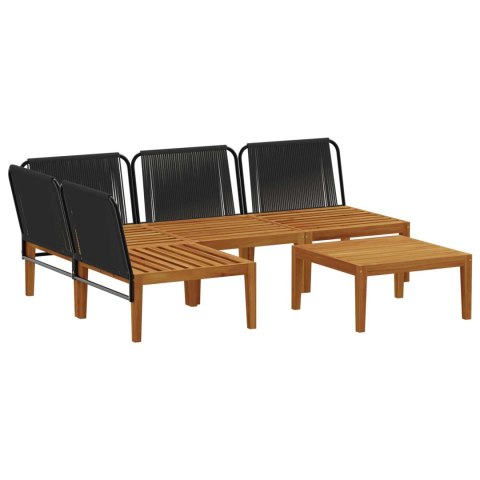 5 pcs Solidne drewno akacjowe i lina naturalny