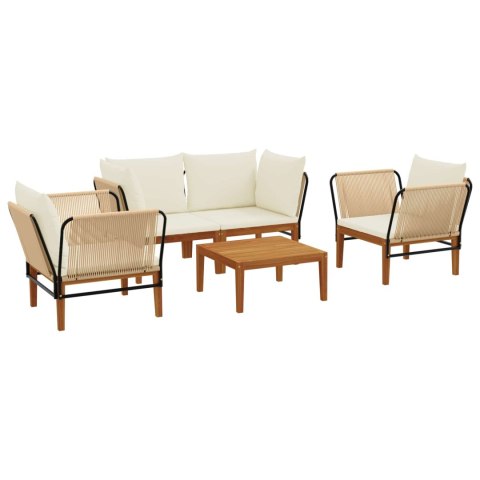 5 pcs Solidne drewno akacjowe i lina naturalny
