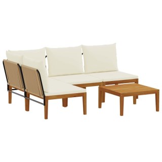 5 pcs Solidne drewno akacjowe i lina naturalny