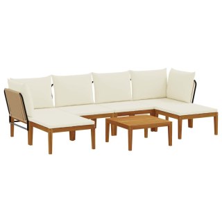 7 pcs Solidne drewno akacjowe i lina naturalny