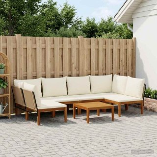 7 pcs Solidne drewno akacjowe i lina naturalny