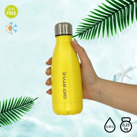 Butelka termiczna Kamai Gio Style, stal nierdzewna, żółta, pojemność 0,35L