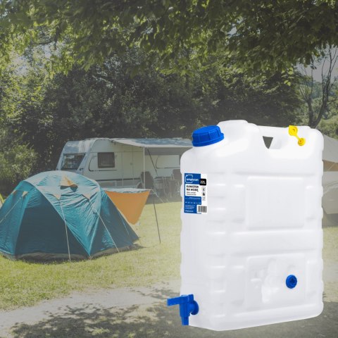 Kanister na wodę pitną z kranikiem i odpowietrznikiem, tworzywo HDPE, 20L