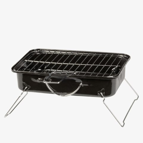 Grill węglowy przenośny, stalowy, do ogrodu i na taras, 37x27x17 cm