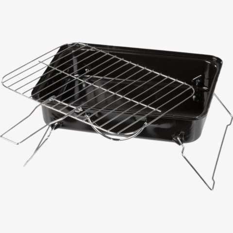 Grill węglowy przenośny, stalowy, do ogrodu i na taras, 37x27x17 cm