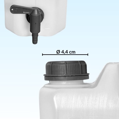 Kanister na wodę pitną z dolnym kranikiem, transparentny, tworzywo HDPE, 22L