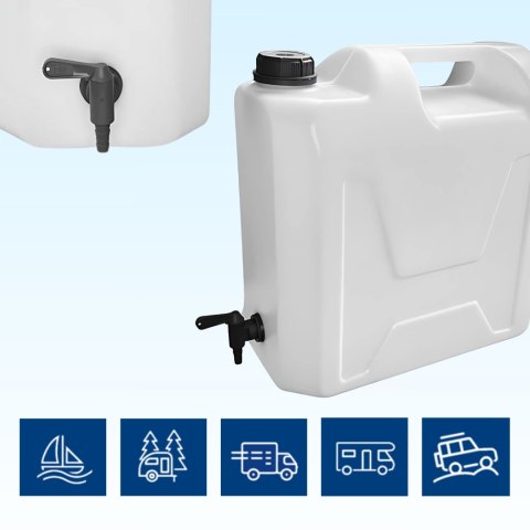 Kanister na wodę pitną z dolnym kranikiem, transparentny, tworzywo HDPE, 22L