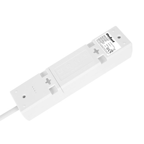 Przedłużacz 3 gniazda 3m typu francuskiego z przełącznikiem (3x1,5mm) Rebel biały