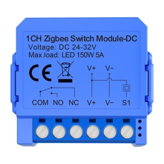 1-kanałowy moduł przełącznika ZigBee ze stykiem beznapięciowym Avatto ZWSM16-DC32V-1