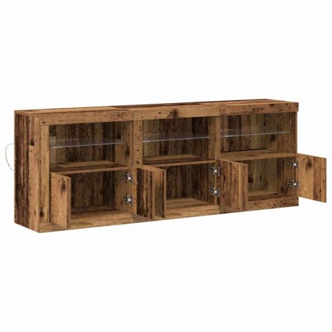 Komoda LED Stare drewno 181 x 37 x 67 cm Drewno inżynieryjne