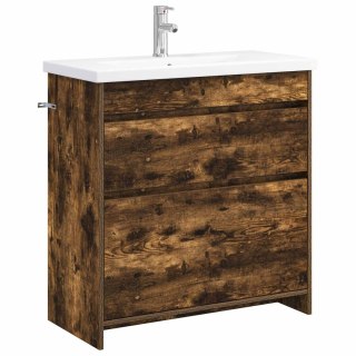 VidaXL Zestaw mebli łazienkowych Dąb wędzony 81 x 40 x 84,5 cm