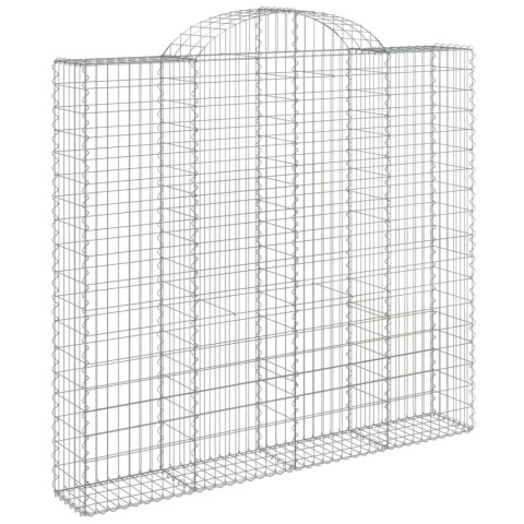 Kosze gabionowe, 2 szt, 200x30x180/200 cm, galwanizowane żelazo