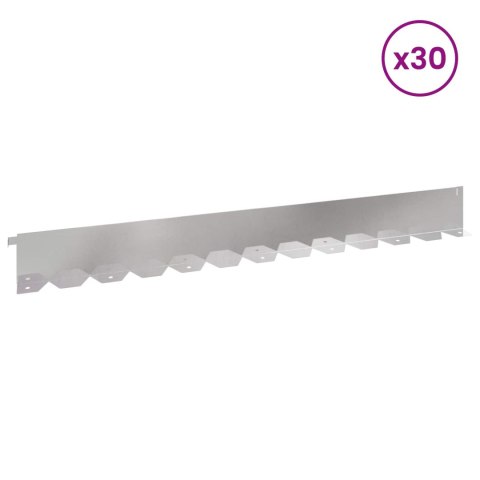 Krawężnik do trawnika 30 szt. 102 x 10 x 4 cm Stal srebrny