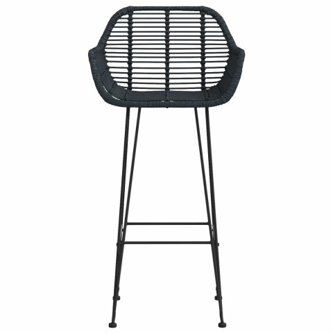Krzesło barowe 2 szt. Czarny 55 x 52 x 105 cm Rattan i żelazo