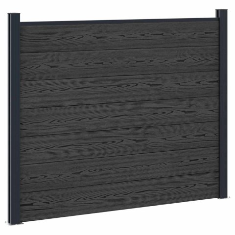 Panel ogrodzeniowy WPC i aluminium Czarny