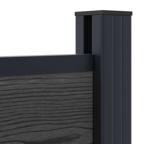 Panel ogrodzeniowy WPC i aluminium Czarny