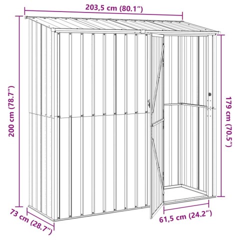 Schowki ogrodowe Antracyt 203,5 x 73 x 200 cm Metal