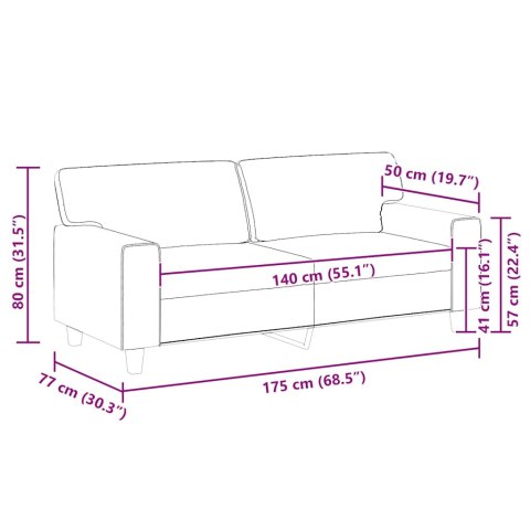 2-osobowa sofa, czarna, 140 cm, sztuczna skóra