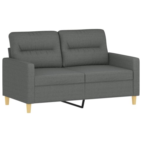 2-osobowa sofa z poduszkami, ciemnoszara, 120 cm, tkanina