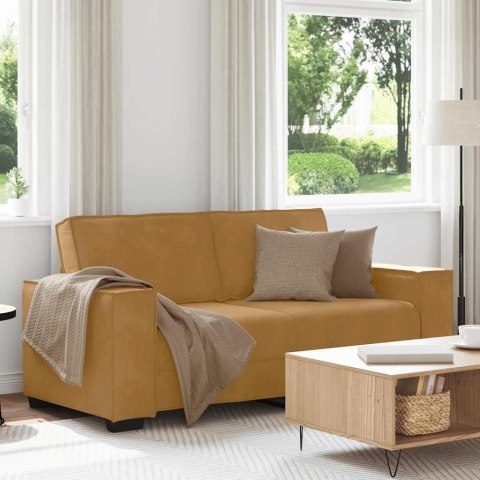 Sofa 2-osobowa, brązowa, 180x78x84 cm, tapicerowana aksamitem