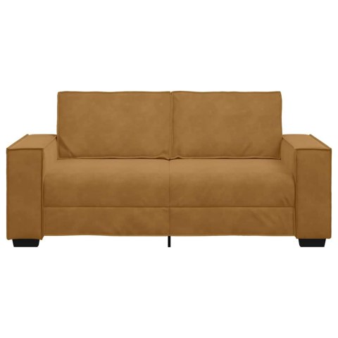 Sofa 2-osobowa, brązowa, 180x78x84 cm, tapicerowana aksamitem