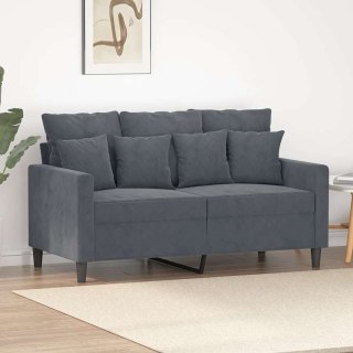 VidaXL Sofa 2-osobowa, ciemnoszary, 120 cm, tapicerowana aksamitem
