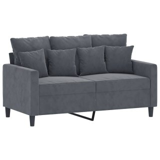 VidaXL Sofa 2-osobowa, ciemnoszary, 120 cm, tapicerowana aksamitem